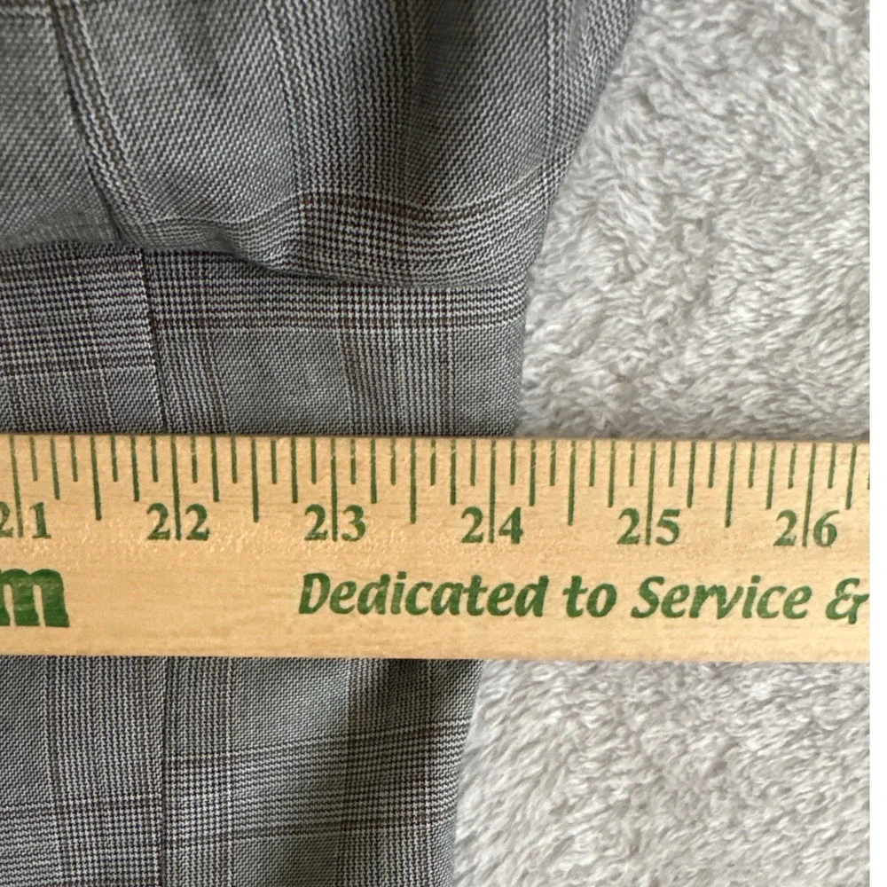 J.M. Haggar Men 48 Long Tailored Fit Premium Stretch Suit Jacket Grey Glen Plaid